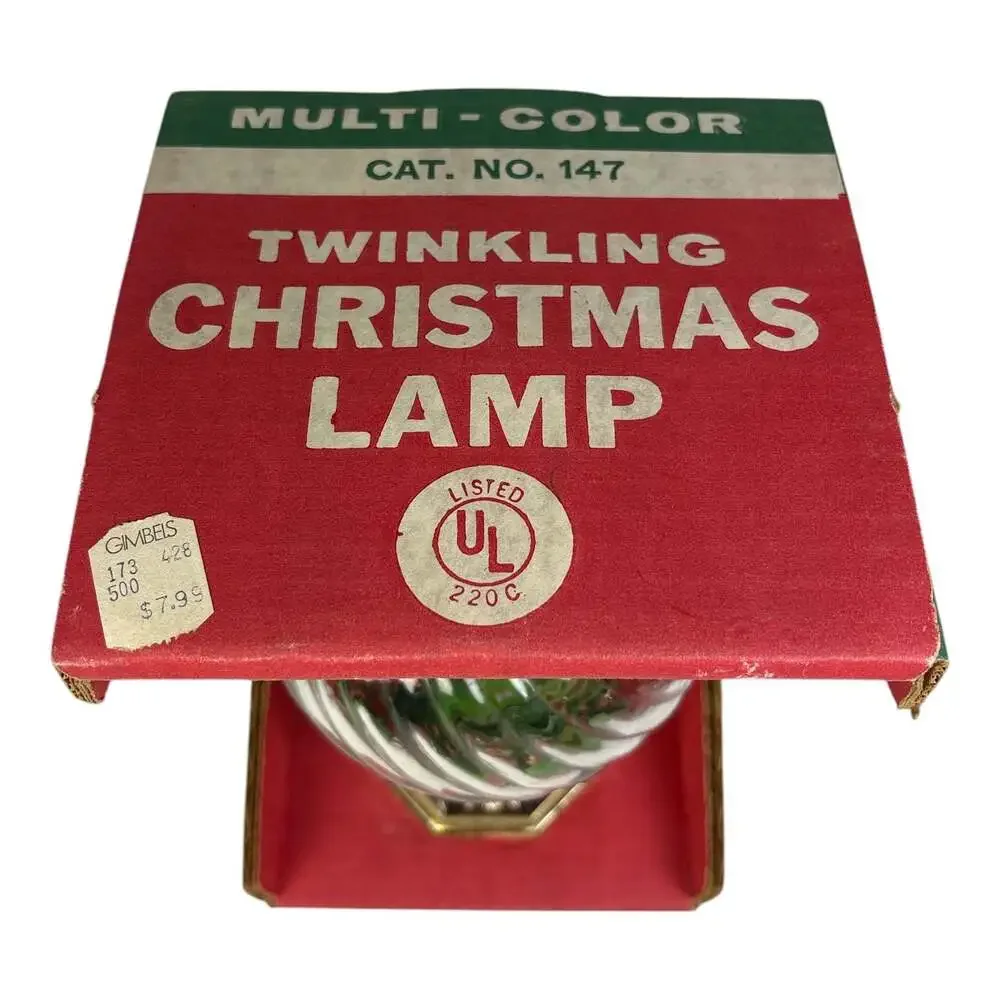 Vintage ACLA Twinkling Christmas Lamp No. 147 In Original Box 1950's Working
